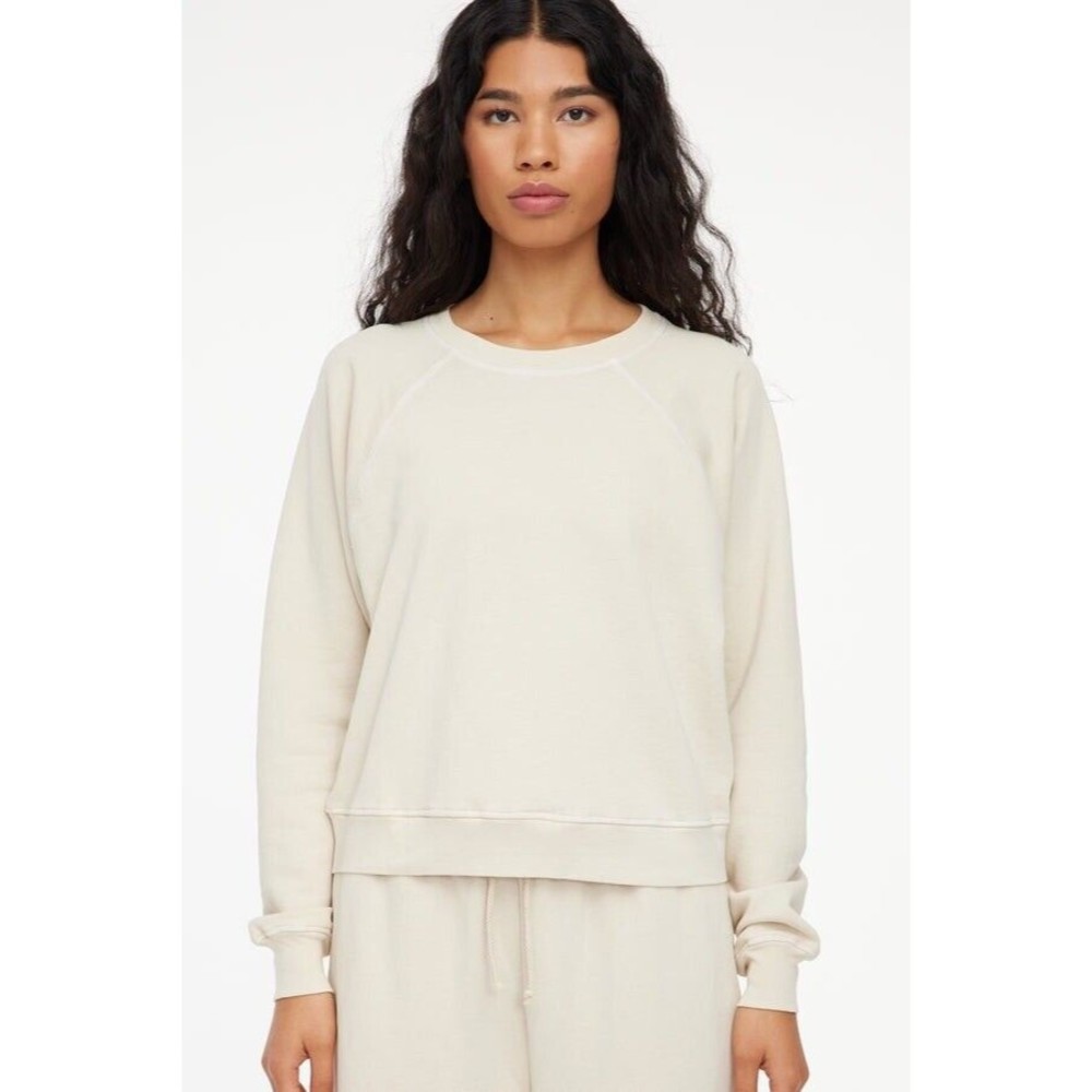 Lacuasa Anthropologie Barb Sweatshirt Sea Salt Size S